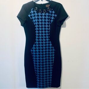 Trulli Dress Black and Blue with Beaded Collar Size 8